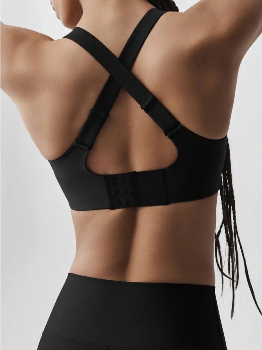 ALO Yoga Black Crossback Sports Bra with Wide Band